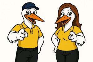 2 ooievaars van haaglanden Glas naast elkaar